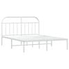 vidaXL Bed Frame White Powder-Coated Steel 55 x 75 in Bed Frame