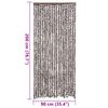 vidaXL Fly Curtain Brown and White 35.4x78.7" Chenille