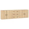 vidaXL Sideboard Set of 3 Sonoma Oak Engineered Wood Medium Sideboard