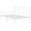 vidaXL Bed Frame White Powder-coated steel 42.1 x 79.9 in Bed Frame