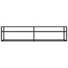 vidaXL TV Cabinet Black and White Marble Tempered Glass, Powder-Coated Steel
