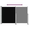 vidaXL Side Awning Black Screen + Grey Stand