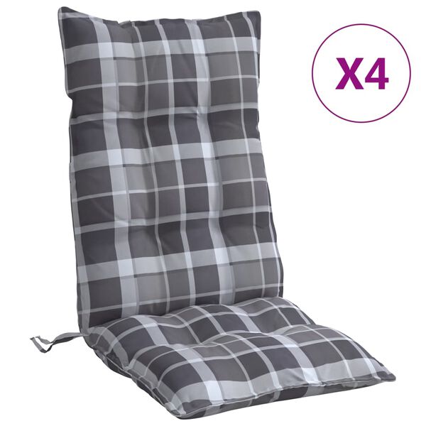vidaXL Highback Chair Cushion Set of 4 Water-resistant materials