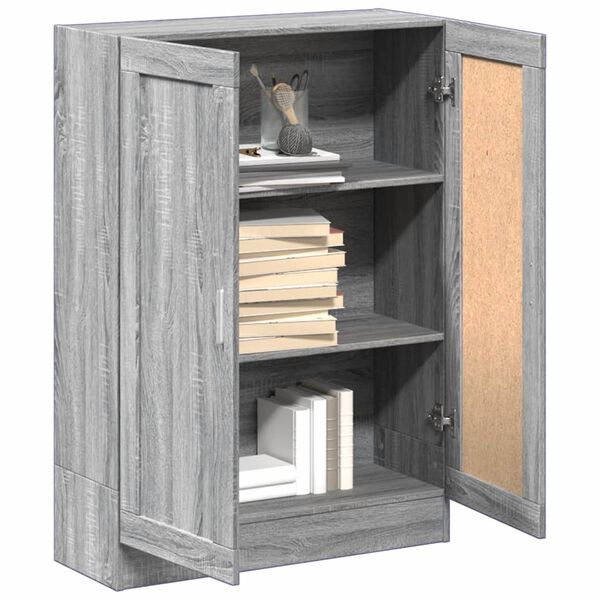 vidaXL Book Cabinet Grey Sonoma Engineered Wood Medium Book Cabinet