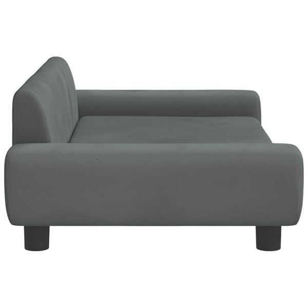 vidaXL Kids Sofa Dark Grey Velvet (100% polyester), solid pine wood, plastic