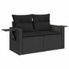 vidaXL Garden Sofa Set with Cushion 8 pcs Black Poly Rattan