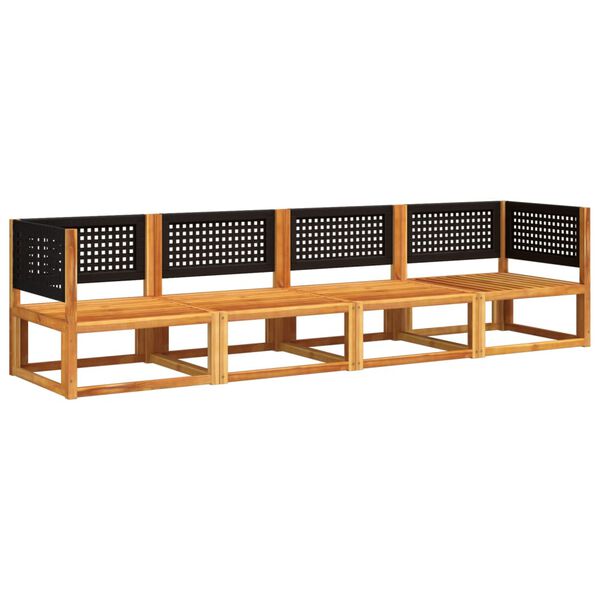 vidaXL Garden Sofa Set Black Solid Acacia wood Large Modular