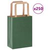 vidaXL Paper Bags 250 pcs with Handles Green 15x8x21 cm