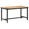 vidaXL Dining Table Rough Mango Wood and Black