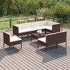 vidaXL Garden Lounge Set Brown, Cream White