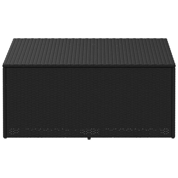 vidaXL Garden Storage Box Black PE Rattan Medium Garden Storage Box