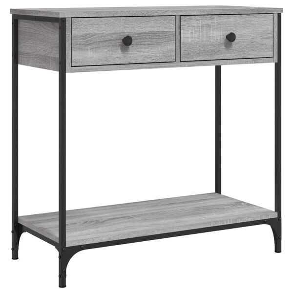 vidaXL Console Table Grey Sonoma Engineered wood, Metal Medium