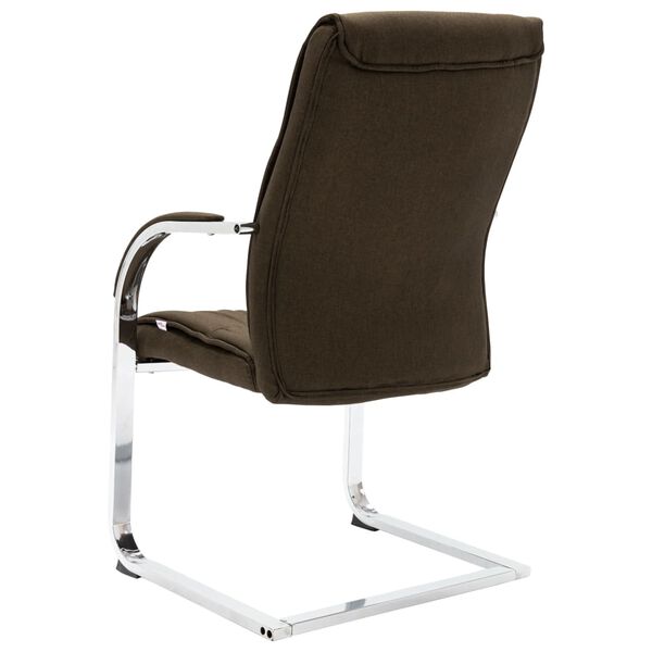 vidaXL Office Chair Brown Polyester Standard Ergonomic Office Chair