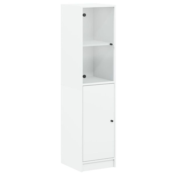 vidaXL Highboard White Engineered wood, glass Medium Highboard