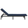 vidaXL Sun Lounger Grey, Navy Blue PE rattan, Powder-coated steel Standard