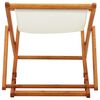 vidaXL Beach Chair Cream White Solid Eucalyptus Wood Medium Foldable