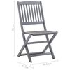 vidaXL Outdoor Chair Set of 6 Grey washed Solid acacia wood, polyester
