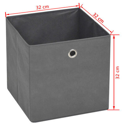 vidaXL Storage Boxes 10 pcs Non-woven Fabric 12.6"x12.6"x12.6" Gray