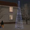 vidaXL Christmas Cone Tree Cool White Powder-coated steel, copper, PVC