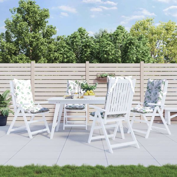 vidaXL Highback Chair Cushion Set of 4 Leaf Pattern