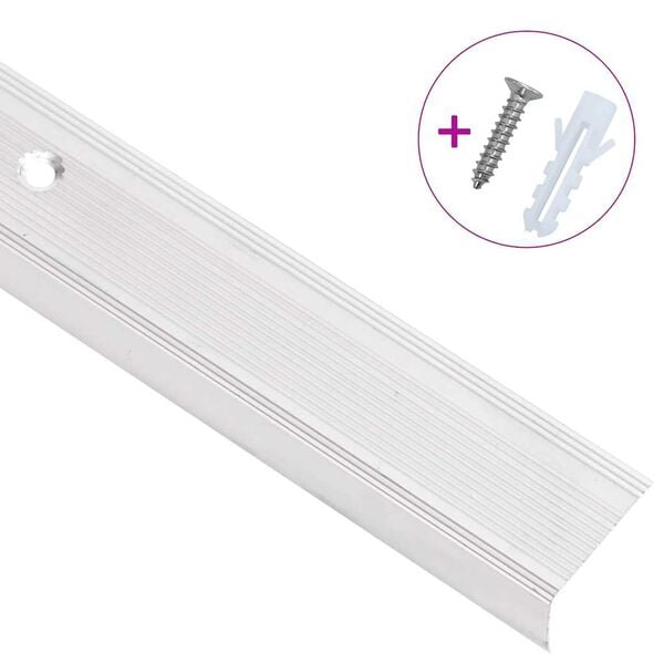 vidaXL Stair Nosings in L-shape 15 pcs Aluminium 35.4 " Silver