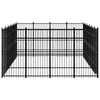 vidaXL Dog Kennel Black Powder-coated steel Large Durable Dog Kennel