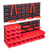 vidaXL 103 Piece Storage Bin Kit with Wall Panels Red and Black