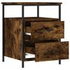 vidaXL Bedside Cabinet Smoked oak Engineered wood, Iron Standard