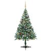 vidaXL Frosted Pre-lit Christmas Tree with Ball Set&Pinecones 59.1"
