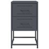 vidaXL Bedside Cabinet Set of 2 Anthracite Steel 14.2x15.4x23.8 in