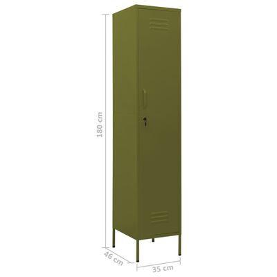 vidaXL Locker Cabinet Olive Green 13.8"x18.1"x70.9" Steel