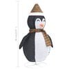 vidaXL Snow Penguin Figure Black and white Fabric, steel 23.6 in tall