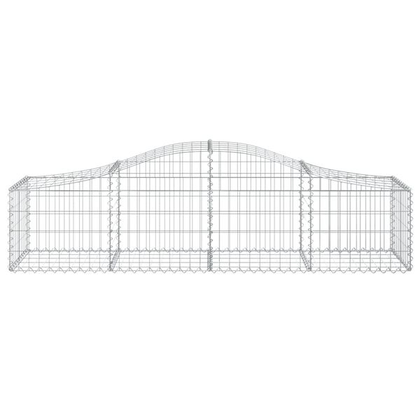 vidaXL Gabion Basket Set of 6 Silver Galvanized Iron 78.7x19.7x23.6 in