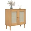 vidaXL Sideboard Brown Solid pine wood, Engineered wood, Poly rattan