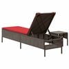 vidaXL Patio Sun Lounger Brown PE rattan 78 x 21.7 x 38.2 in