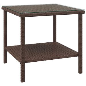 vidaXL Side Table Brown Poly Rattan Small Durable Side Table Square