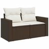 vidaXL Garden Sofa Set Brown PE Rattan Large Adjustable Feet
