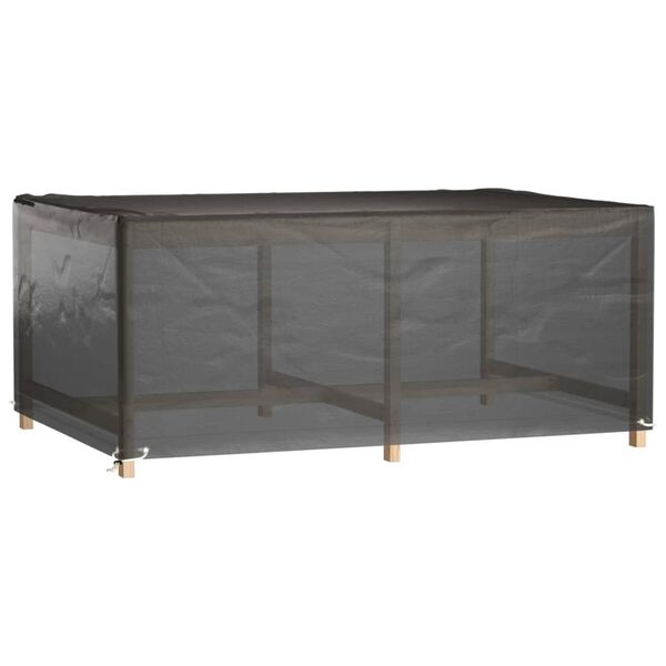 vidaXL Garden Furniture Cover Set of 2 Black Polyethylene, aluminum