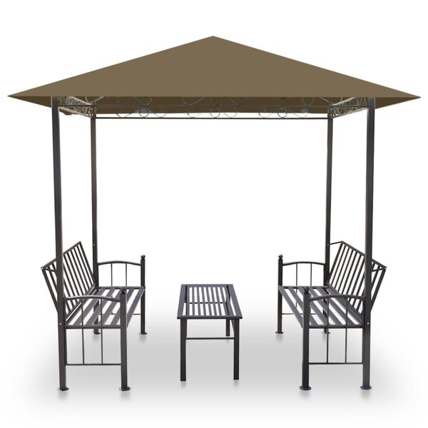 vidaXL Garden Pavilion Taupe Fabric canopy, Steel 0.8x4.9x7.9ft
