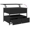vidaXL Coffee Table Black Engineered wood, metal Medium Adjustable Feet