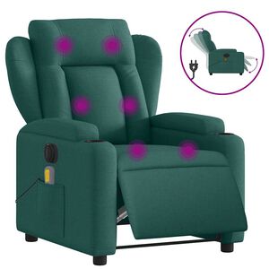 vidaXL Electric Massage Recliner Chair Dark Green