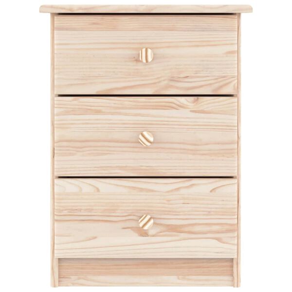 vidaXL Bedside Cabinet Natural Wood Solid pine wood (untreated)