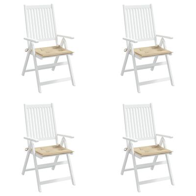 vidaXL Garden Chair Cushions 4 pcs Beige 19.7"x19.7"x1.2" Fabric