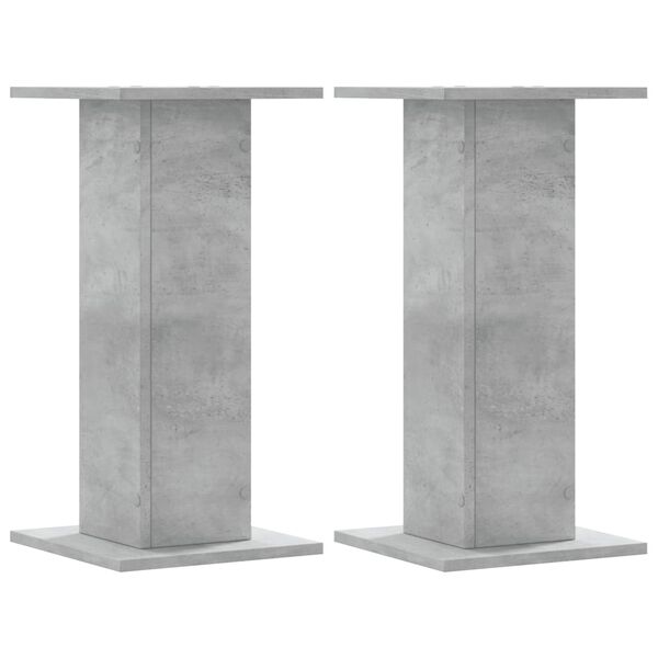 vidaXL Plant Stands 2 pcs Concrete Grey 11.8x11.8x23.6" Engineered Wood