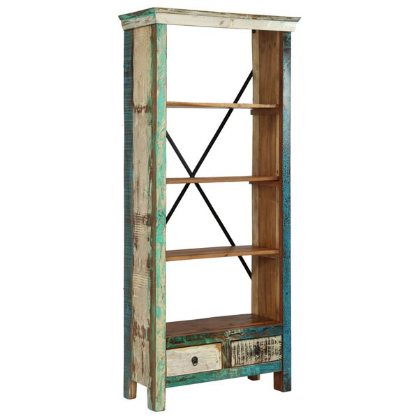 vidaXL Bookcase Solid Reclaimed Wood 31.5"x13.8"x70.9"