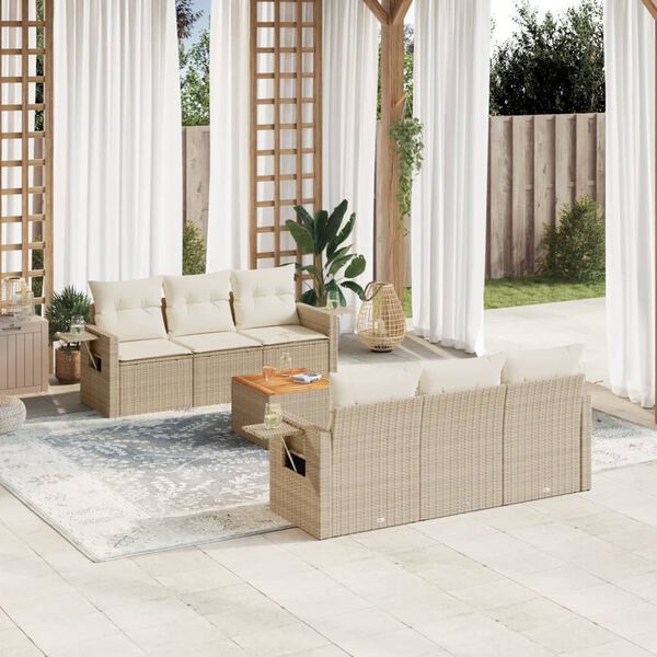 vidaXL Garden Sofa Set Beige
