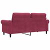 vidaXL 2-seater Sofa Wine Red Velvet (100% polyester), metal Large