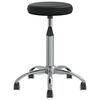 vidaXL Massage Stool Black Faux leather, chrome steel Swivel Modern