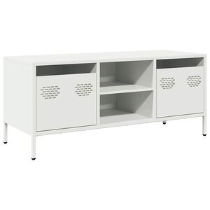 vidaXL TV Cabinet White Cold-rolled steel 39.8 x 15.4 x 17.1 in