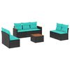 vidaXL 8 Piece Garden Sofa Set with Cushions Black Poly Rattan